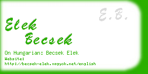 elek becsek business card